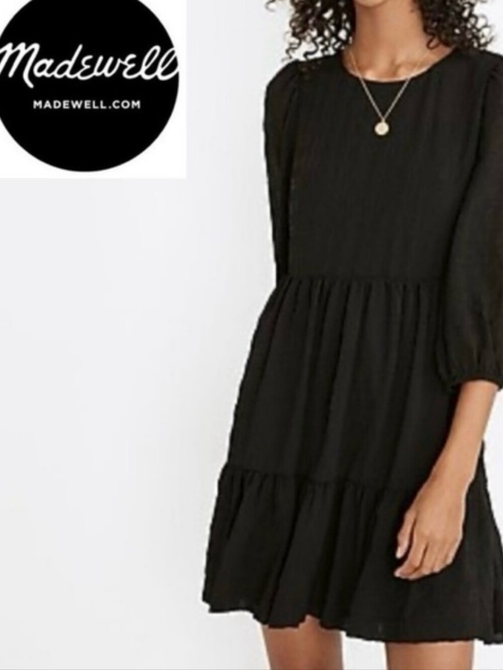 Madewell, Puff Sleeve, Ruffle Hem Mini Dress. Size 4P